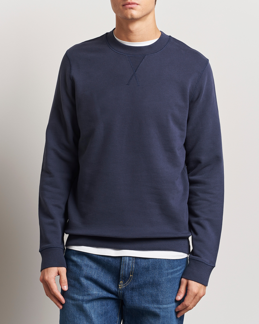 Hombres | Jerséis y prendas de punto | Sunspel | Loopback Sweatshirt Navy