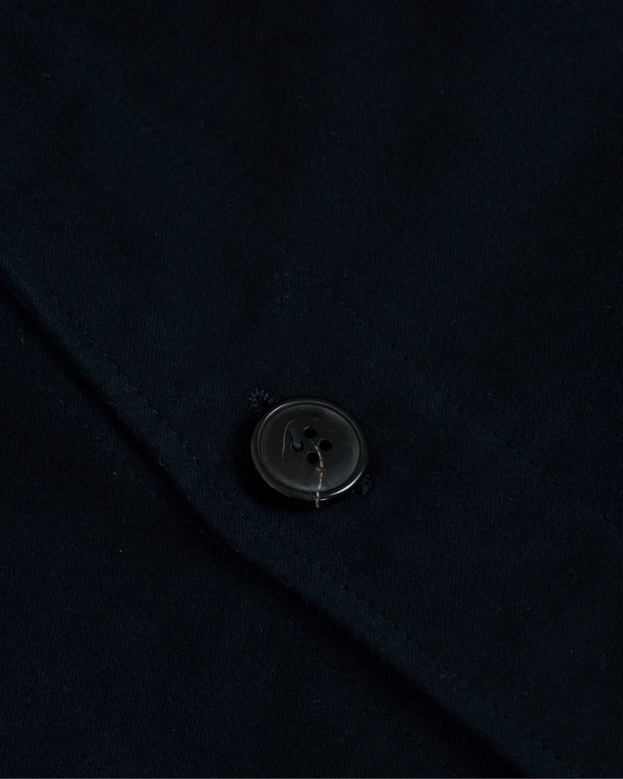 Hombres | Camisas | Sunspel | Twin Pocket Moleskin Jacket Navy