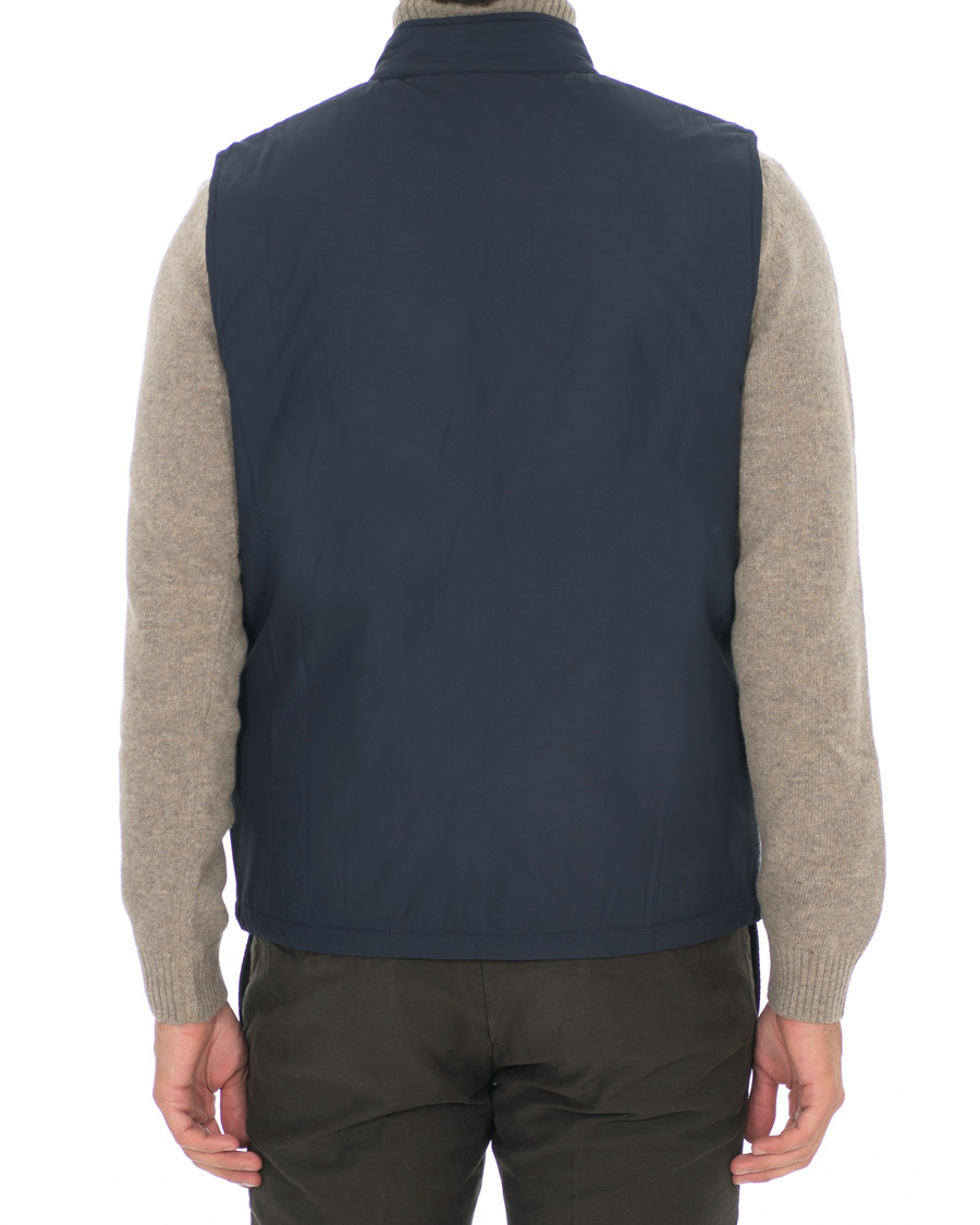 Hombres | Abrigos y chaquetas | Sunspel | Padded Full Zip Gilet Navy