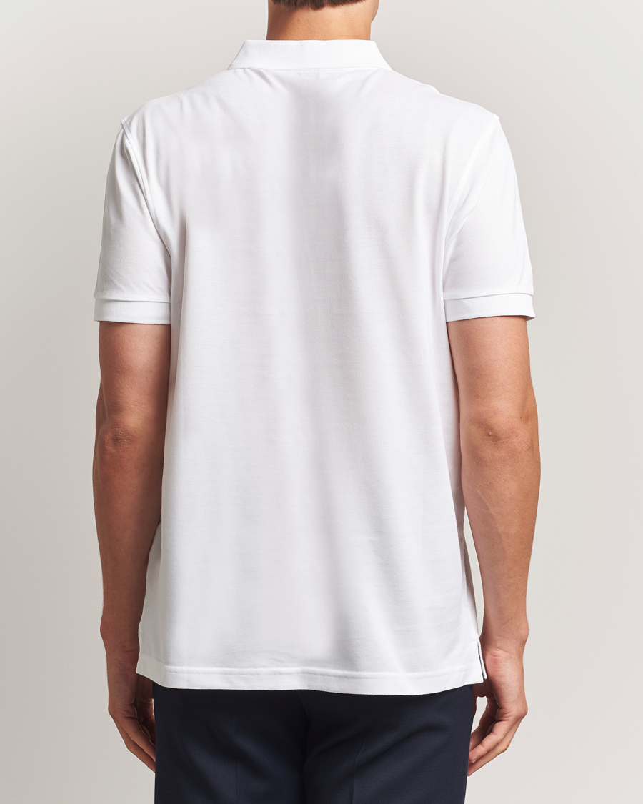 Hombres | Polos | Sunspel | Short Sleeve Pique Polo White