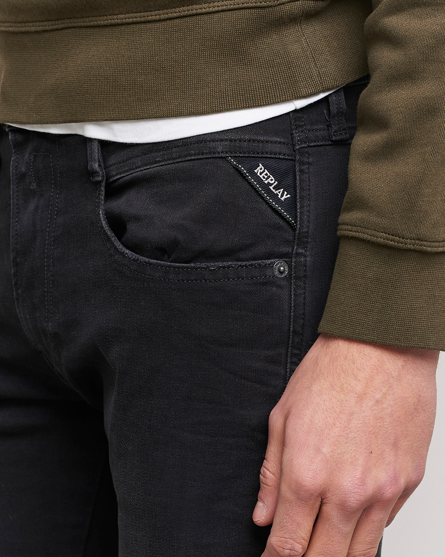 Hombres | Vaqueros | Replay | Anbass Hyperflex Re-Used Jeans Washed Black