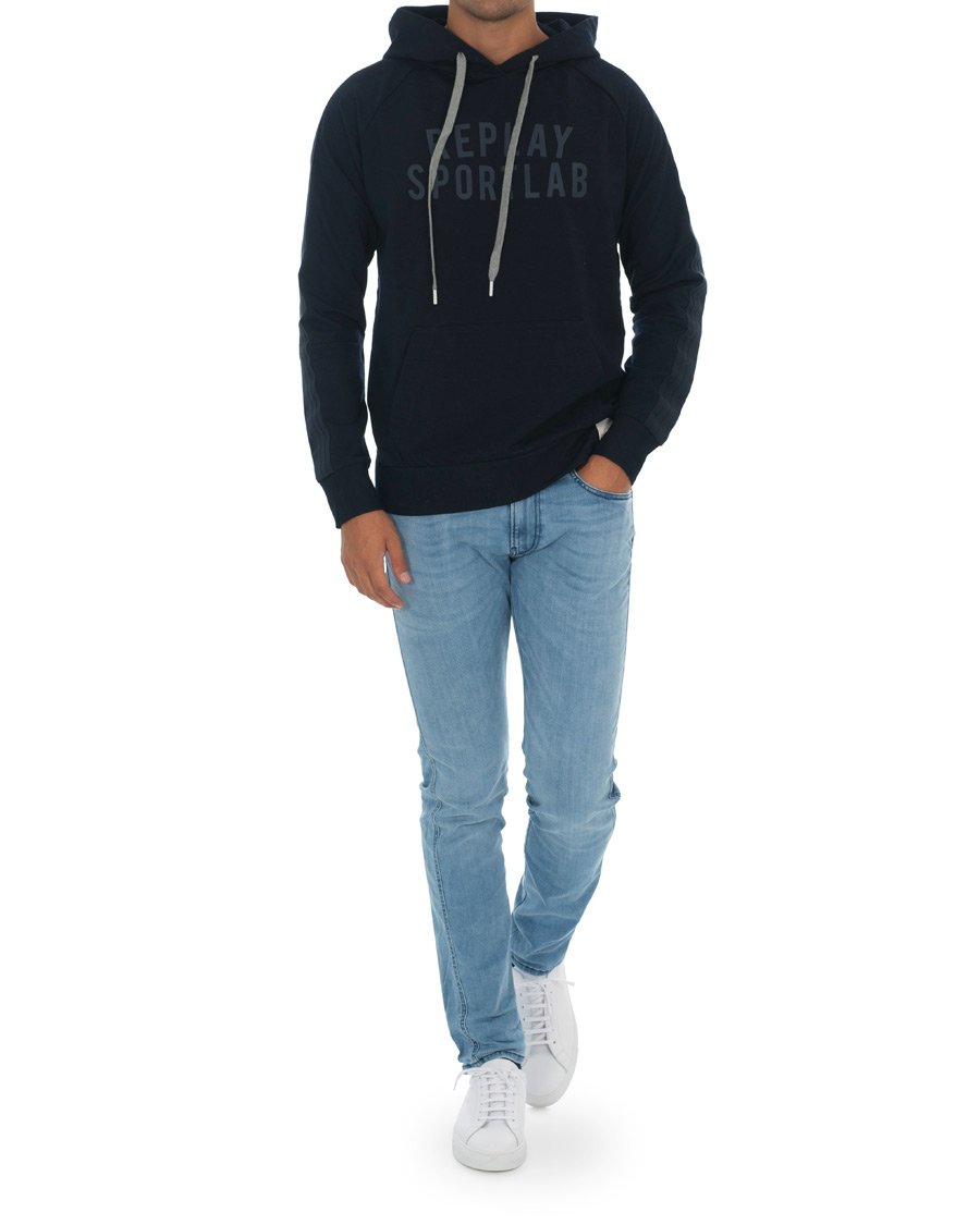 Hombres | Jerséis y prendas de punto | Replay | SportLab Pullover Hoodie Denim Blue