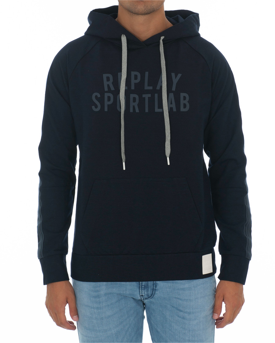 Hombres | Jerséis y prendas de punto | Replay | SportLab Pullover Hoodie Denim Blue