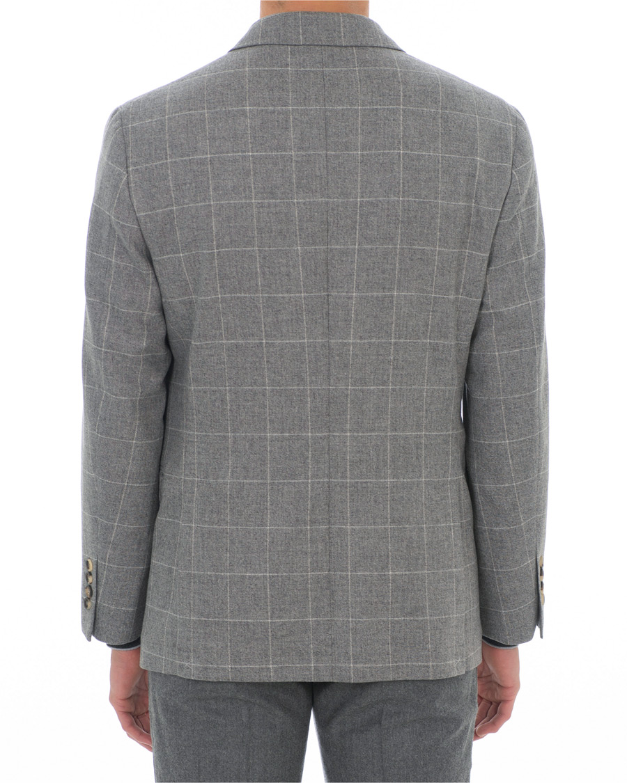 Hombres | Blazers | Brunello Cucinelli | Windowpane Check Blazer Light Grey