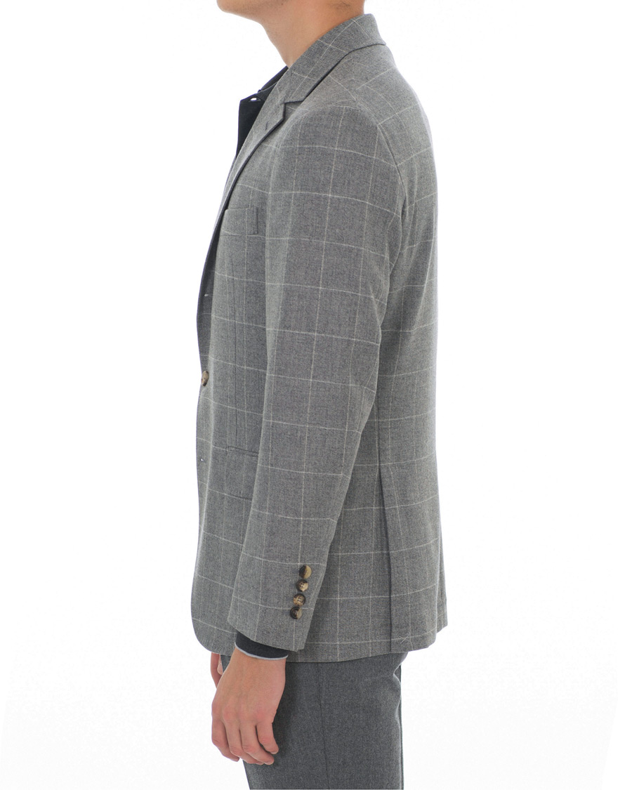 Hombres | Blazers | Brunello Cucinelli | Windowpane Check Blazer Light Grey