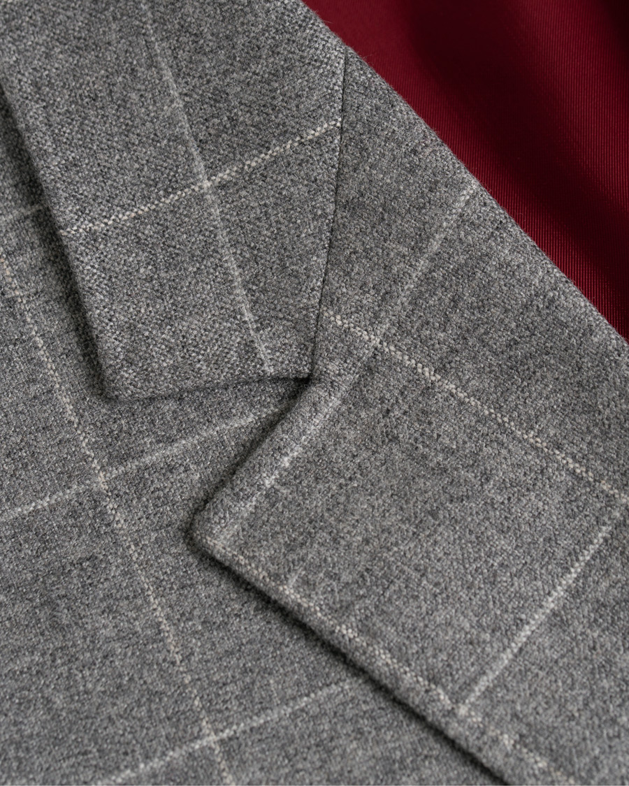 Hombres | Blazers | Brunello Cucinelli | Windowpane Check Blazer Light Grey