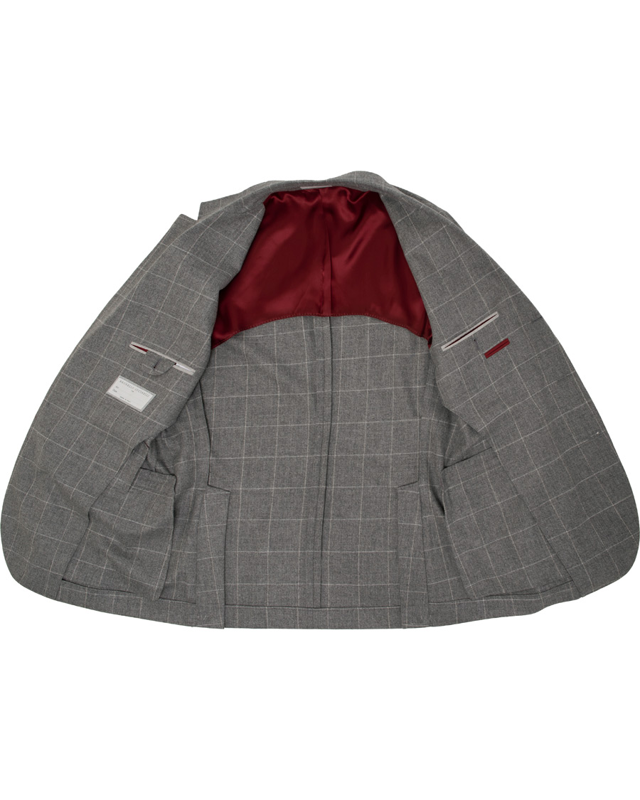 Hombres | Blazers | Brunello Cucinelli | Windowpane Check Blazer Light Grey