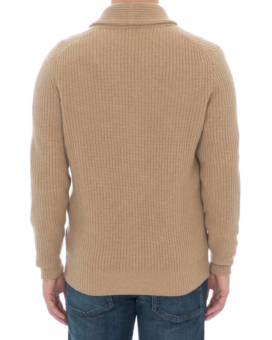 Hombres | Jerséis y prendas de punto | Brunello Cucinelli | Cashmere Blend Shawl Collar Cardigan Camel