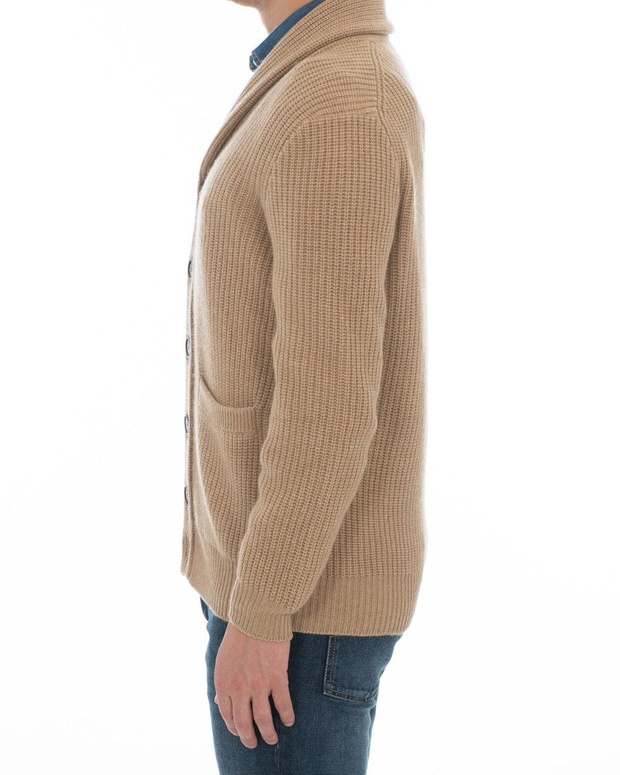 Hombres | Jerséis y prendas de punto | Brunello Cucinelli | Cashmere Blend Shawl Collar Cardigan Camel
