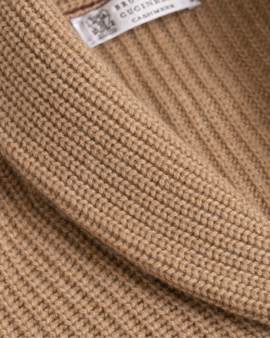 Hombres | Jerséis y prendas de punto | Brunello Cucinelli | Cashmere Blend Shawl Collar Cardigan Camel