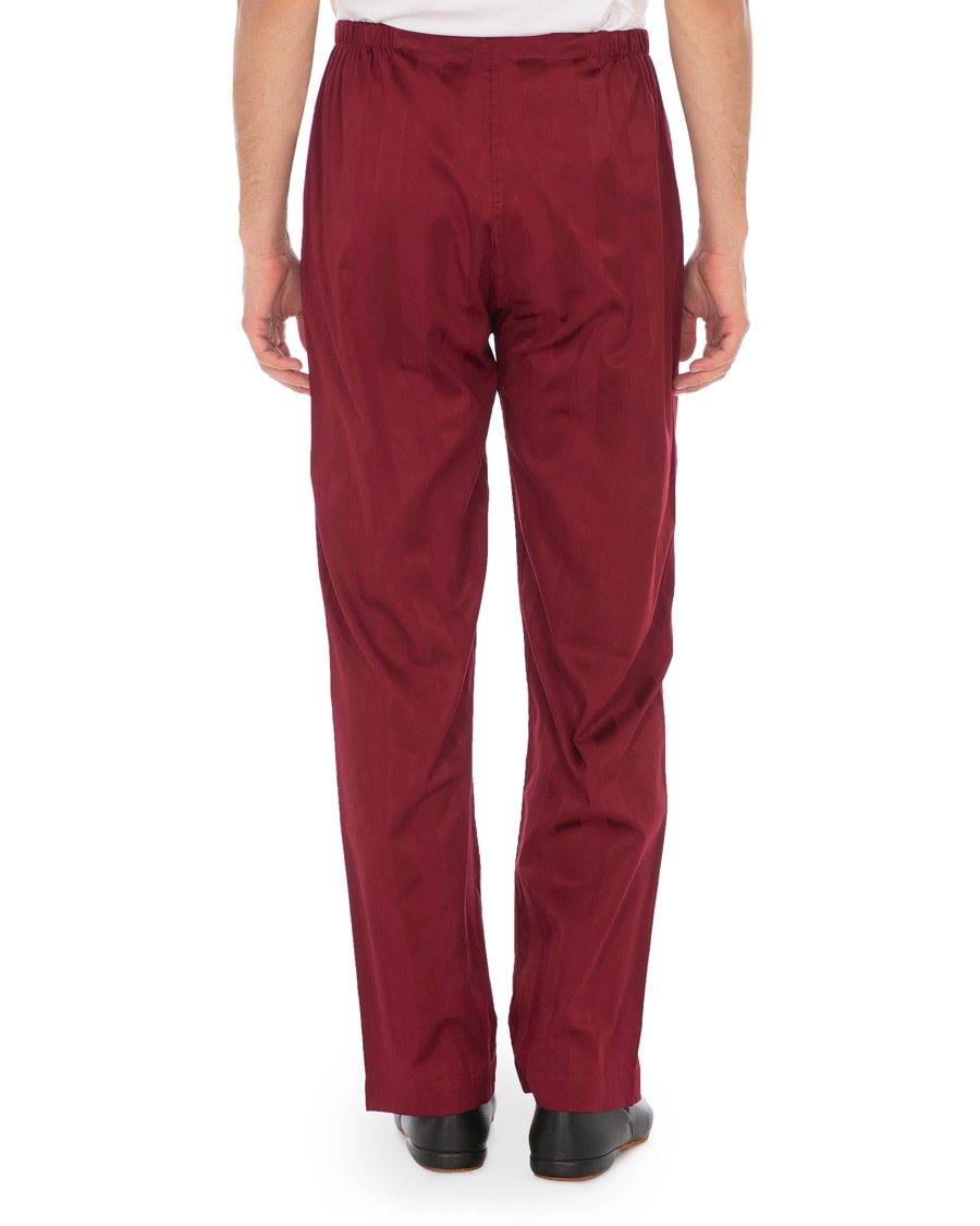 Hombres | Pijamas y batas | Derek Rose | Cotton Satin Striped Pyjama Set Wine Red