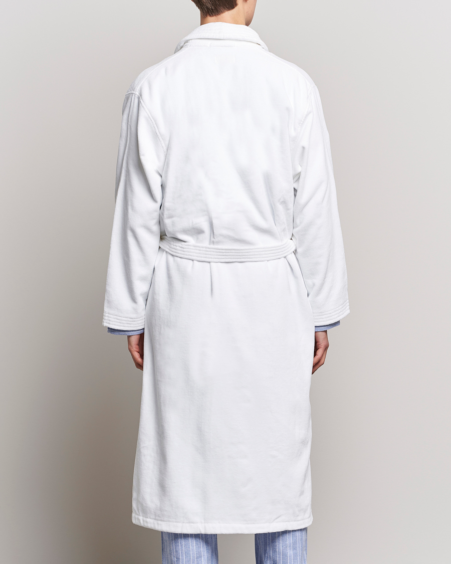 Hombres | Derek Rose Cotton Velour Gown White | Derek Rose | Cotton Velour Gown White