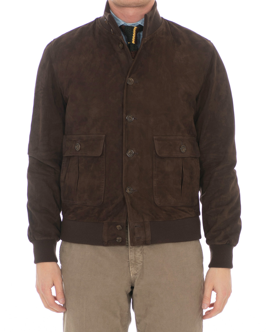 Hombres | Abrigos y chaquetas | Valstar | Valstarino Suede Jacket Dark Brown