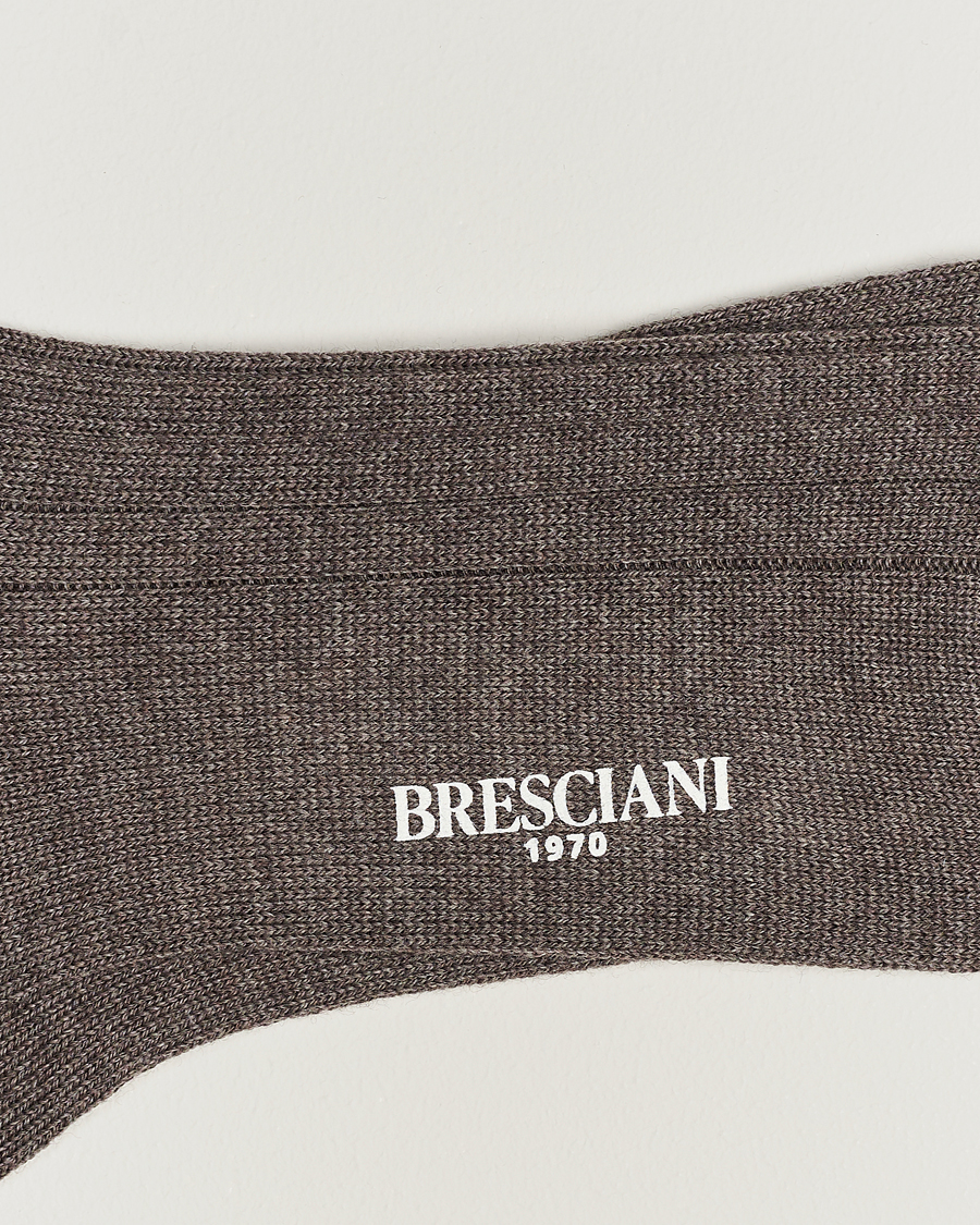 Hombres |  | Bresciani | Wool/Nylon Heavy Ribbed Socks Taupe