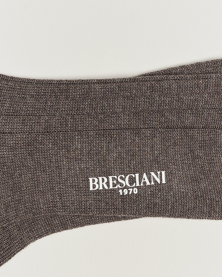 Hombres | Ropa interior y calcetines | Bresciani | Wool/Nylon Heavy Ribbed Socks Taupe