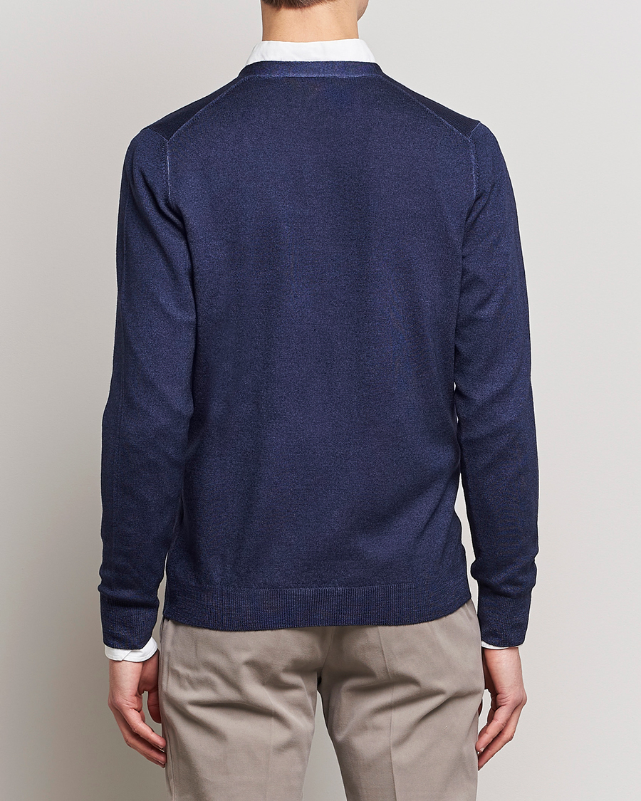 Hombres | Jerséis y prendas de punto | Gran Sasso | Vintage Merino Fashion Fit Cardigan Navy