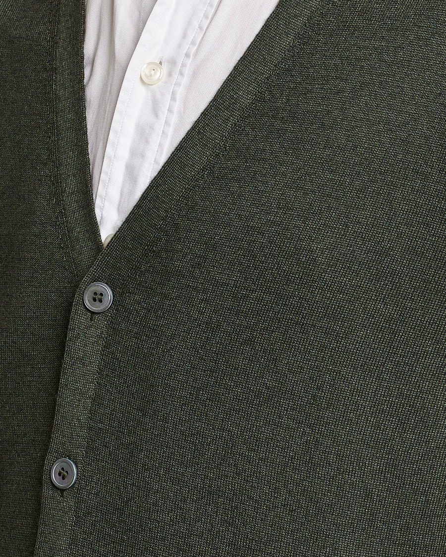 Hombres | Jerséis y prendas de punto | Gran Sasso | Vintage Merino Fashion Fit Cardigan Green