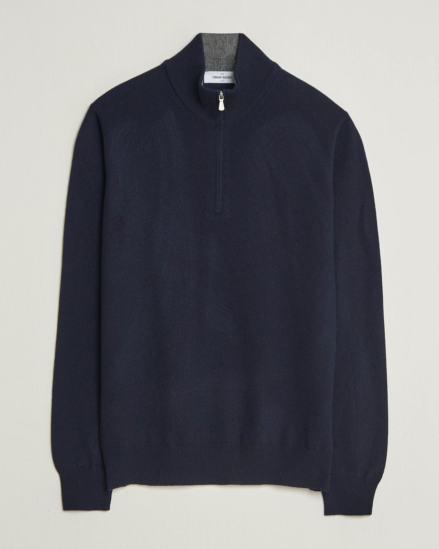 Hombres | Jerséis y prendas de punto | Gran Sasso | Wool/Cashmere Half Zip Navy