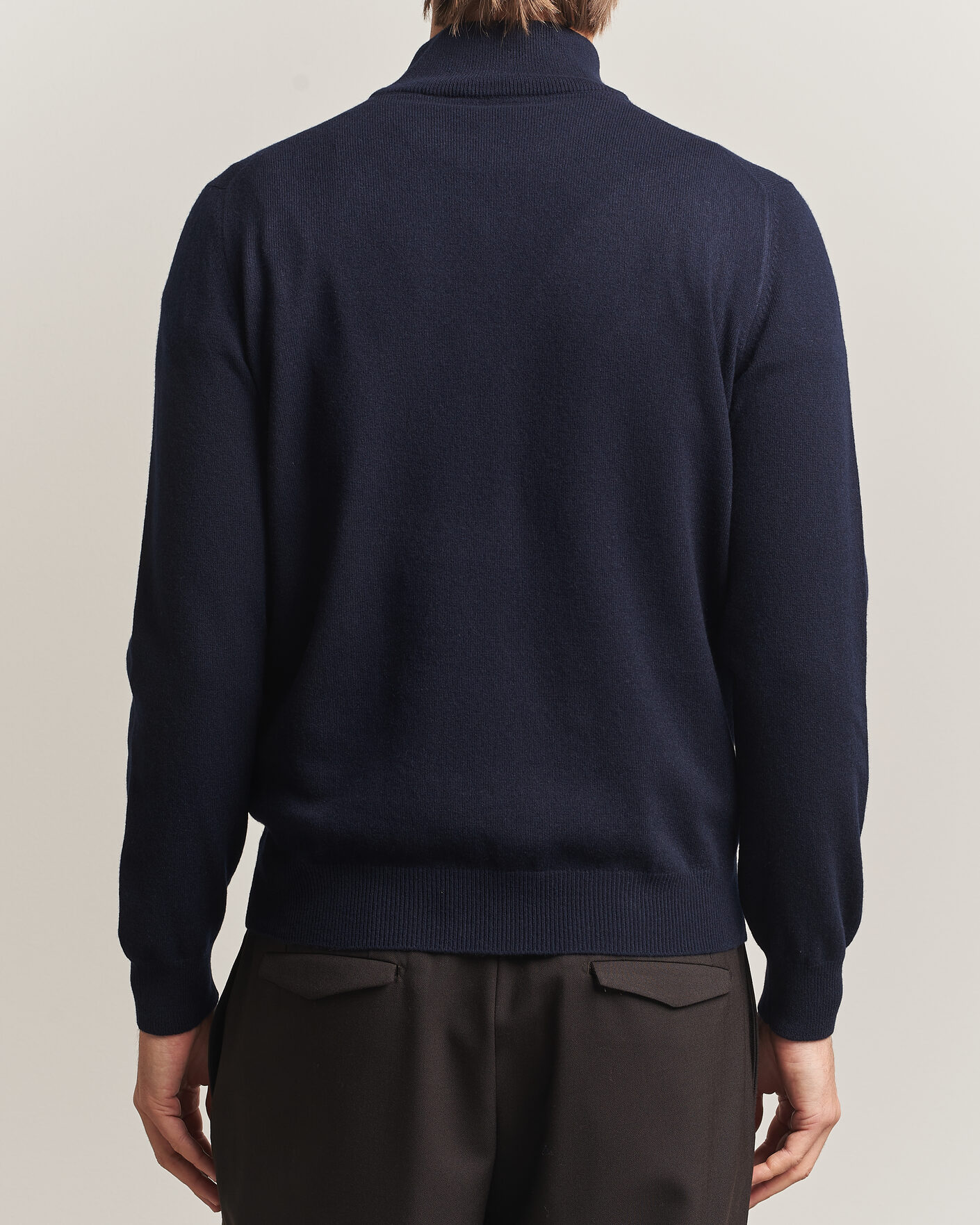 Hombres | Jerséis y prendas de punto | Gran Sasso | Wool/Cashmere Half Zip Navy