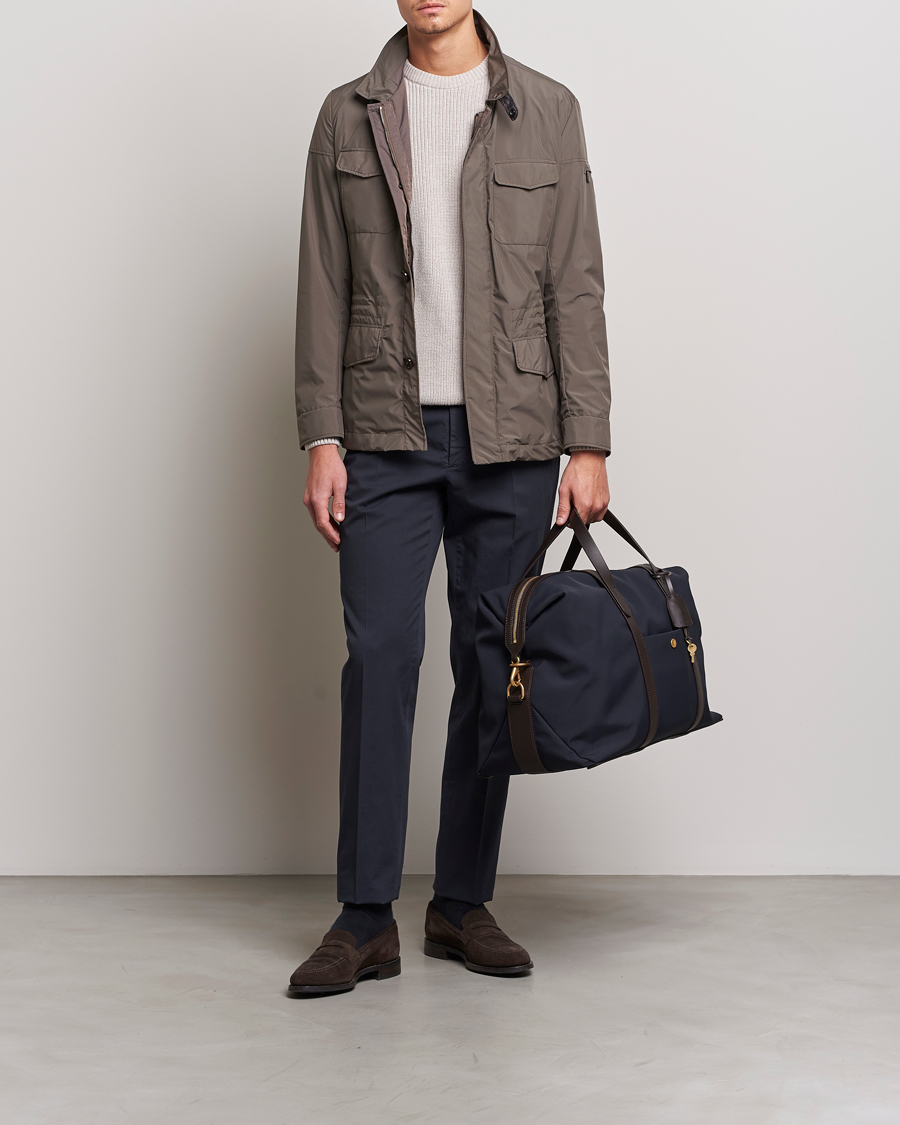 Men | Weekend Bags | Mismo | M/S Avail 48h Nylon Weekendbag Navy/Dark Brown