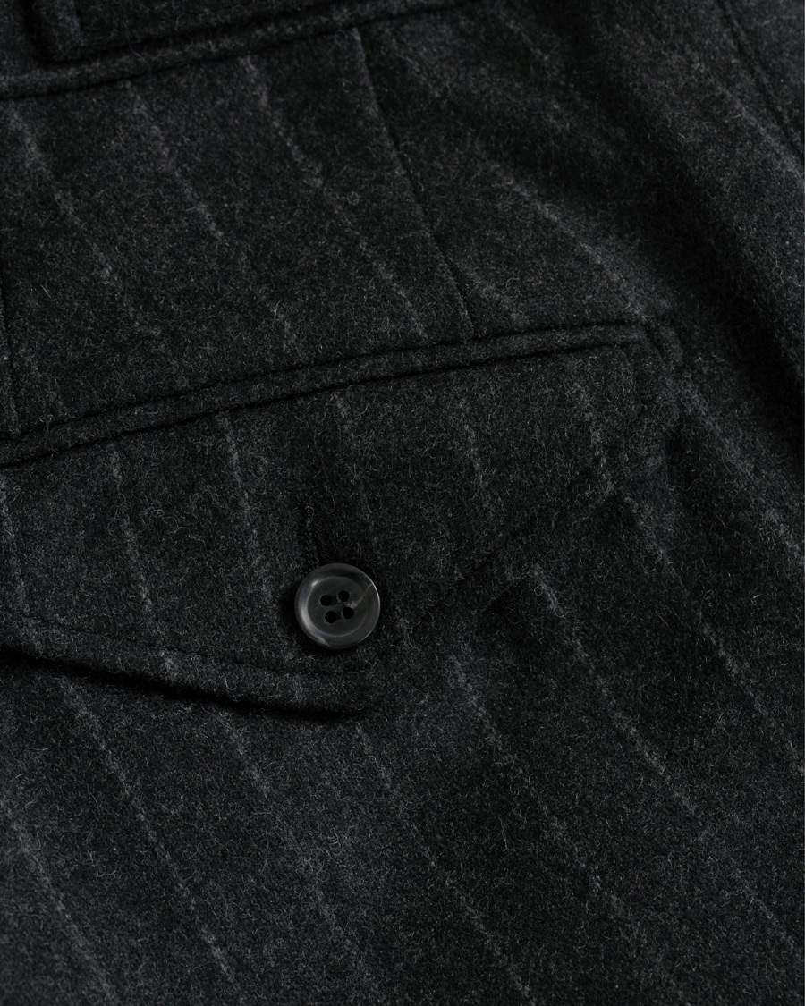 Hombres | Pantalones | Oscar Jacobson | Nilo Chalkstripe Side Adjuster Trousers Dark Grey