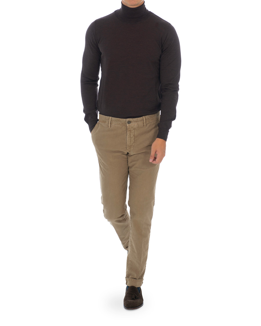 Hombres | Jerséis y prendas de punto | Oscar Jacobson | Cole Extra Fine Merino Rollneck Brown