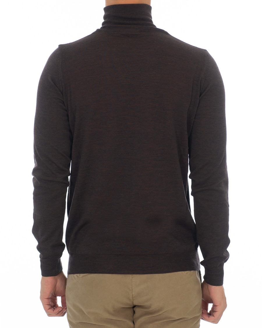 Hombres | Jerséis y prendas de punto | Oscar Jacobson | Cole Extra Fine Merino Rollneck Brown