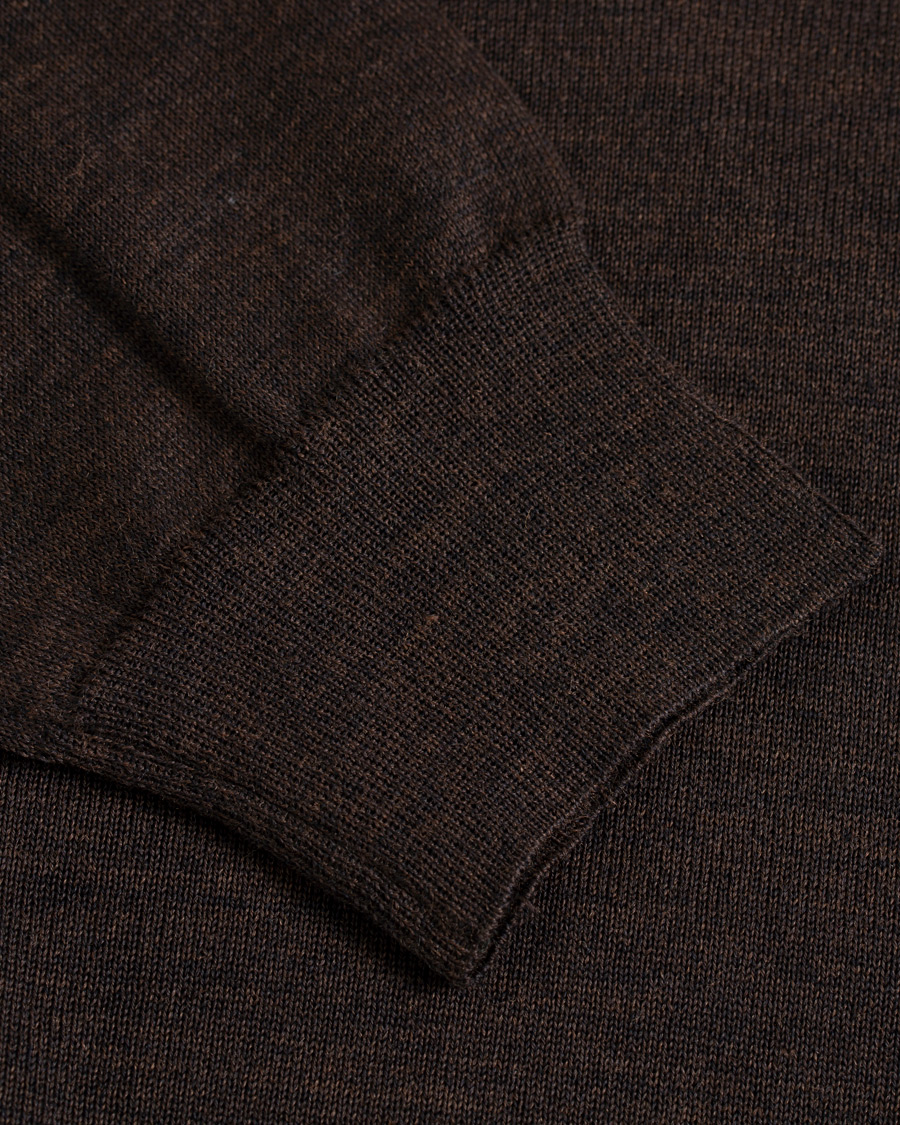 Hombres | Jerséis y prendas de punto | Oscar Jacobson | Cole Extra Fine Merino Rollneck Brown