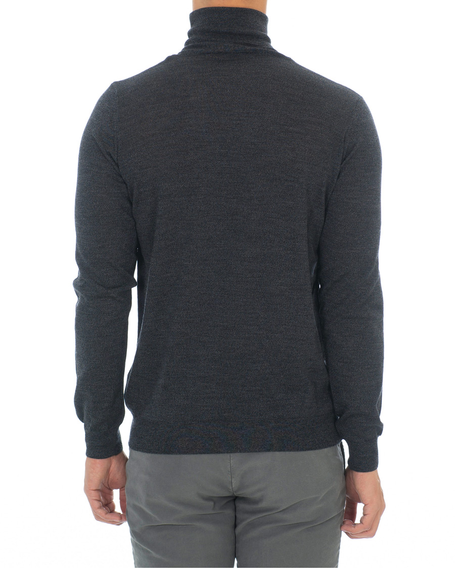 Hombres | Jerséis y prendas de punto | Oscar Jacobson | Cole Extra Fine Merino Rollneck Dark Grey