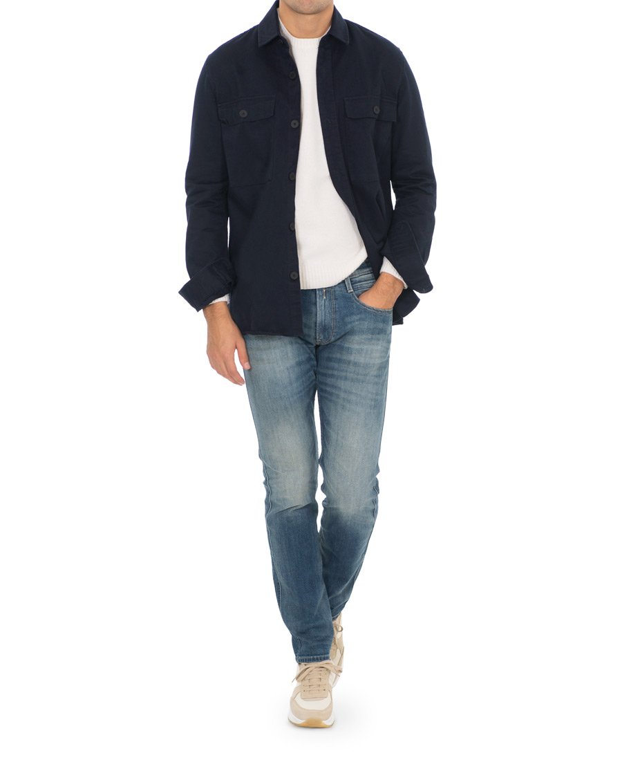 Hombres | Camisas | Samsøe Samsøe | Samsøe & Samsøe Waltones Cotton Overshirt Night Sky
