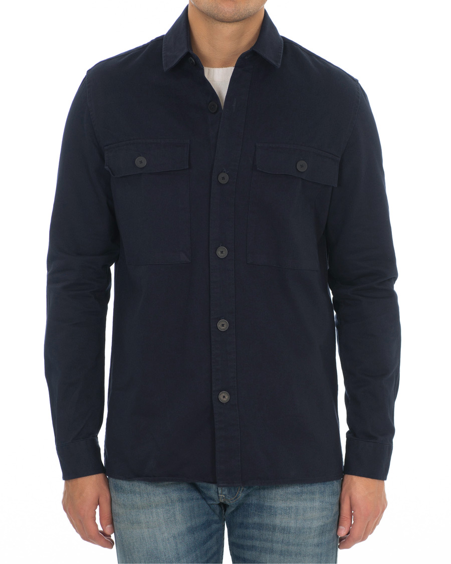 Hombres | Camisas | Samsøe Samsøe | Samsøe & Samsøe Waltones Cotton Overshirt Night Sky
