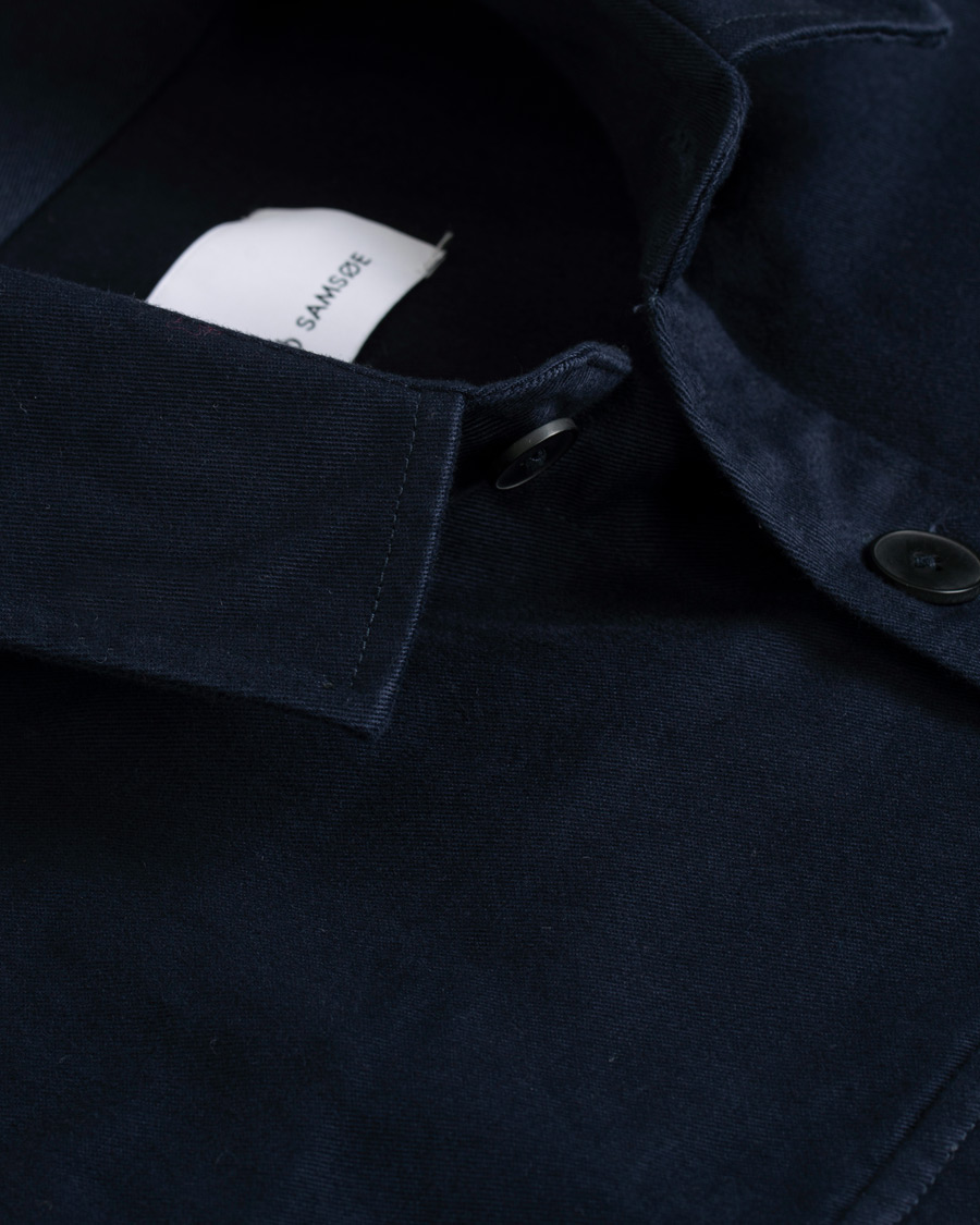 Hombres | Camisas | Samsøe Samsøe | Samsøe & Samsøe Waltones Cotton Overshirt Night Sky