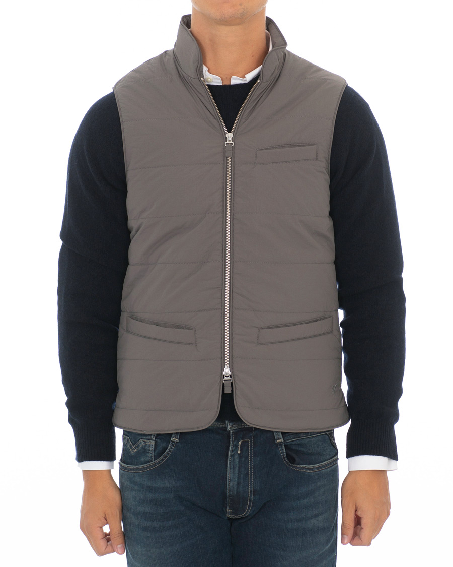 Hombres | Abrigos y chaquetas | Stenströms | Soft Quilted Nylon Vest Grey