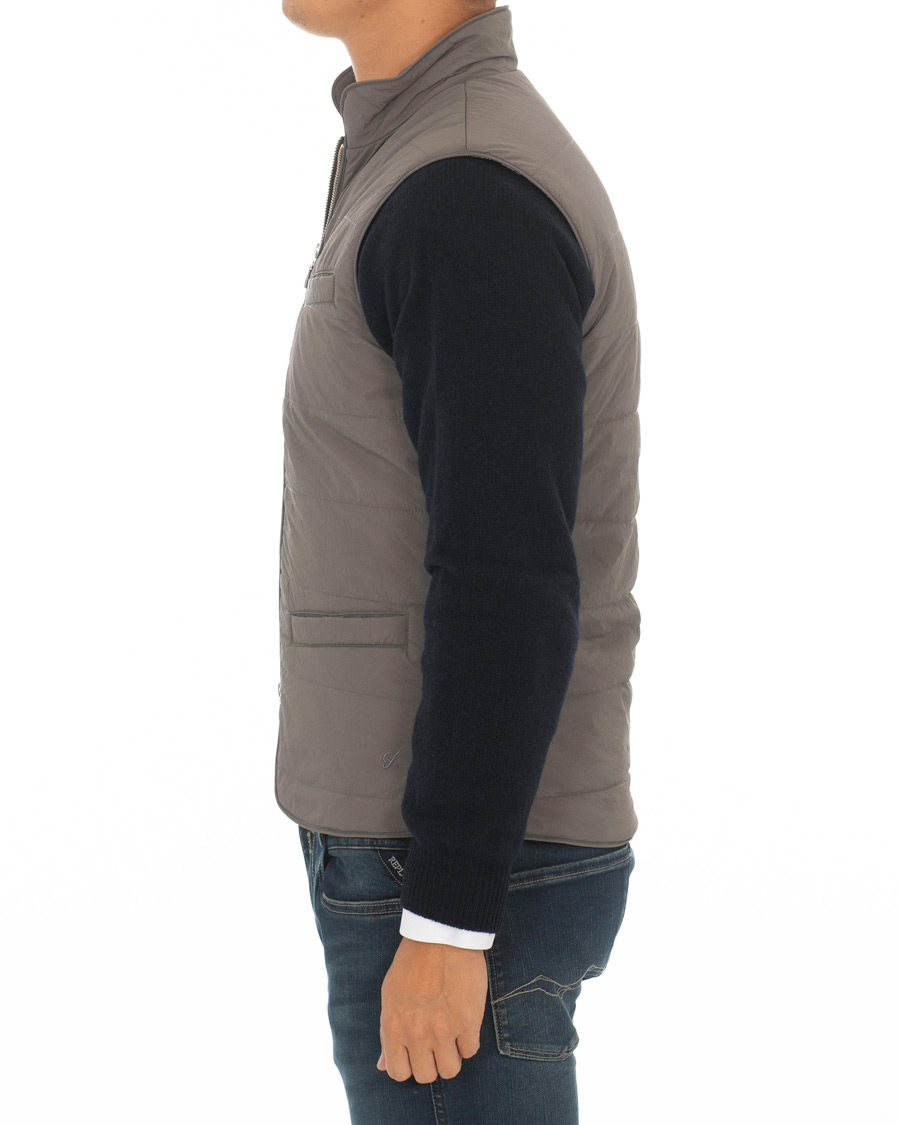 Hombres | Abrigos y chaquetas | Stenströms | Soft Quilted Nylon Vest Grey
