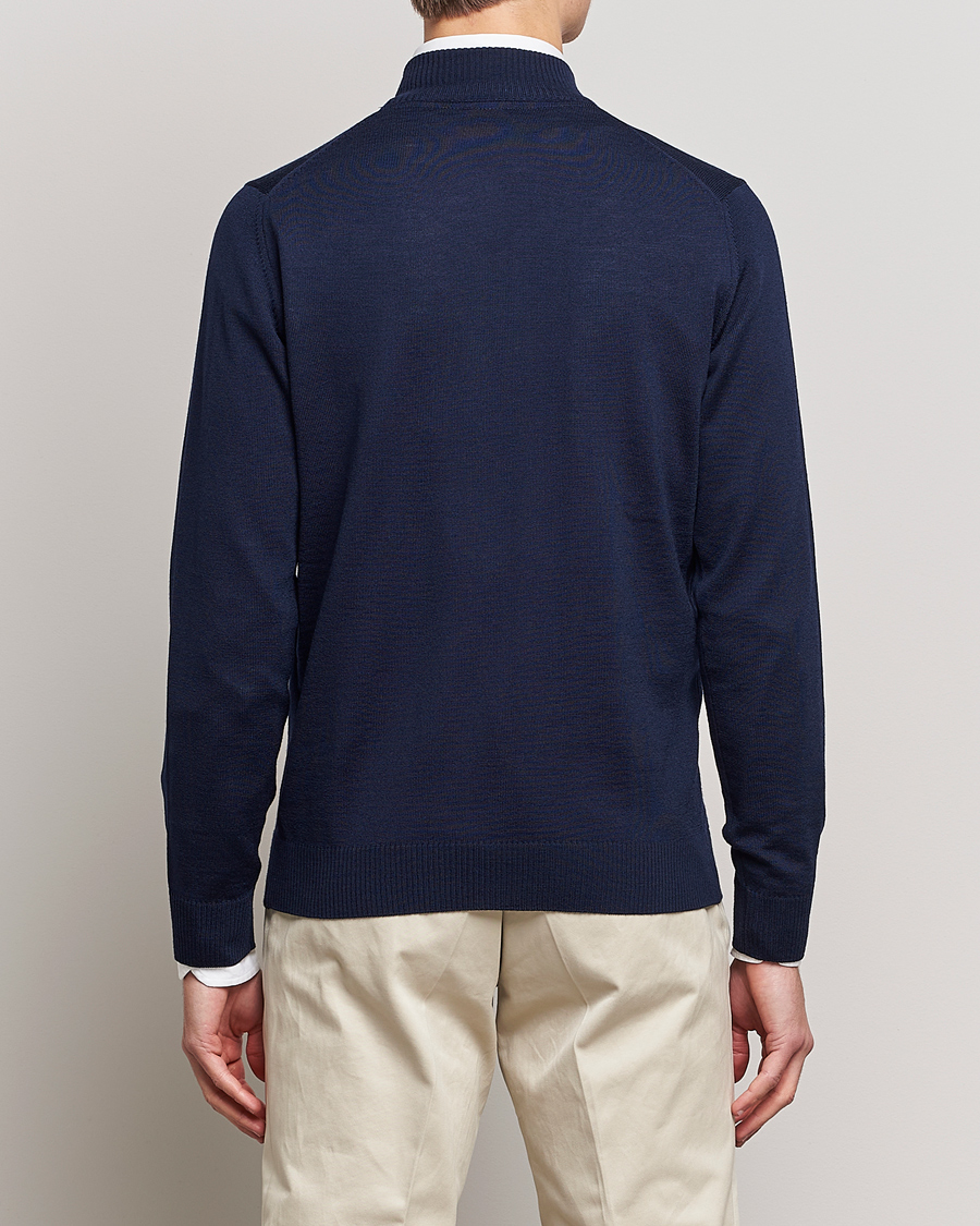 Hombres | Jerséis y prendas de punto | Stenströms | Merino Full Zip Navy