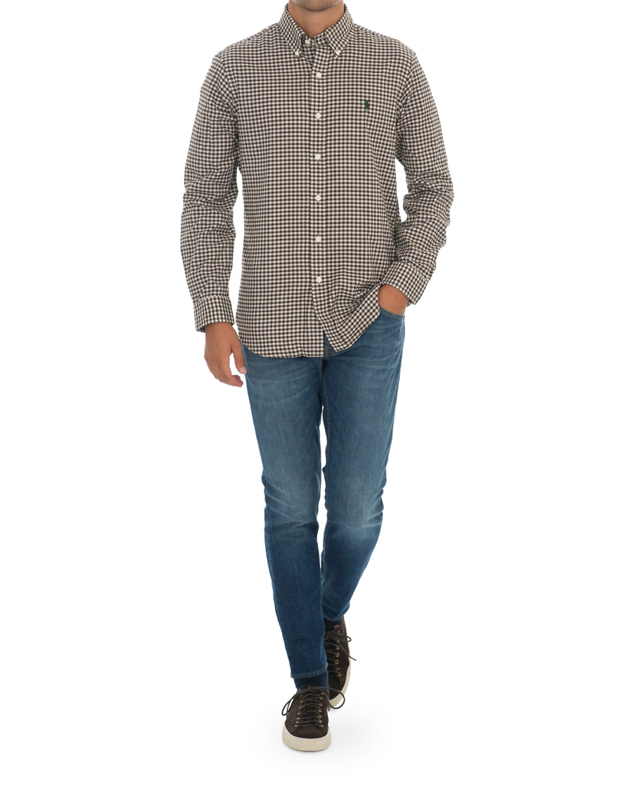 Hombres | Camisas | Polo Ralph Lauren | Custom Fit Twill Check Shirt Brown/White