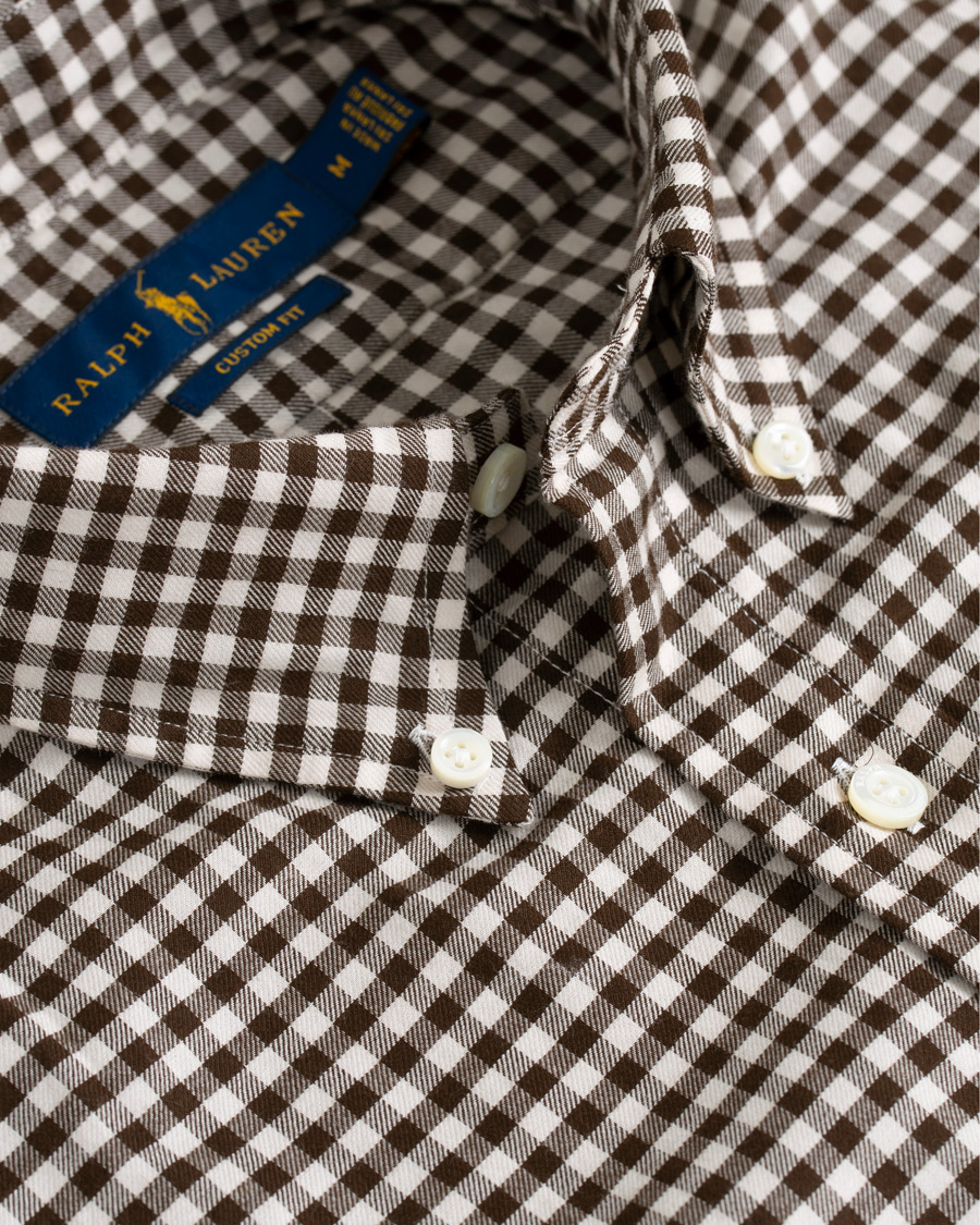 Hombres | Camisas | Polo Ralph Lauren | Custom Fit Twill Check Shirt Brown/White