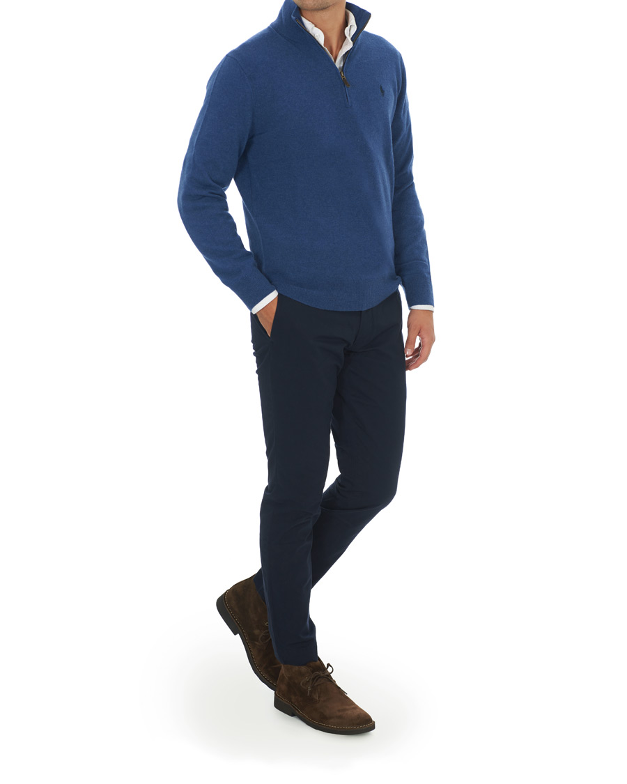 Hombres | Jerséis y prendas de punto | Polo Ralph Lauren | Merino Half Zip Shale Blue