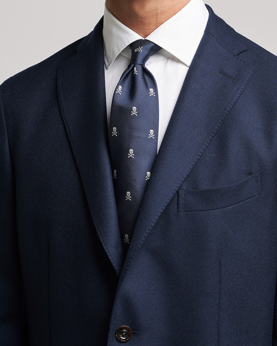 Hombres | Corbatas | Ralph Lauren Purple Label | Ralph Lauren Purple LabelSkull & Crossbone Silk TieNavy