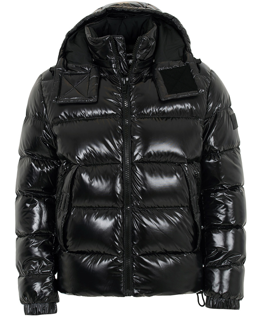 Hombres | Abrigos y chaquetas | BOSS BLACK | BOSS Domar High Shine Hooded Jacket Black