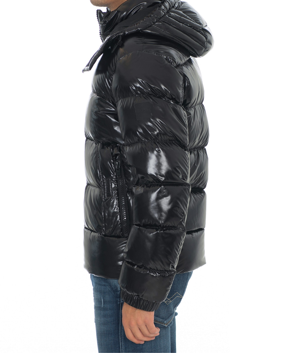 Hombres | Abrigos y chaquetas | BOSS BLACK | BOSS Domar High Shine Hooded Jacket Black