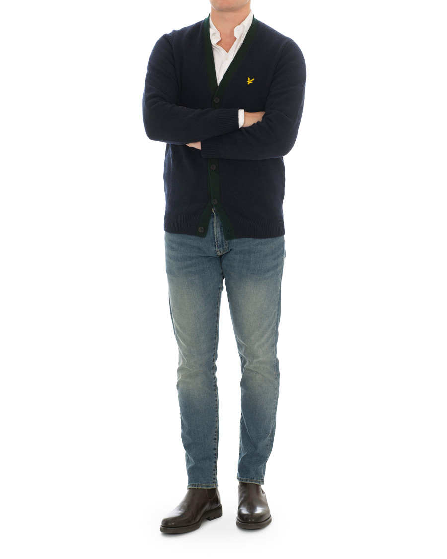 Hombres | Jerséis y prendas de punto | Lyle & Scott | Contrast Placket Cardigan Dark Navy