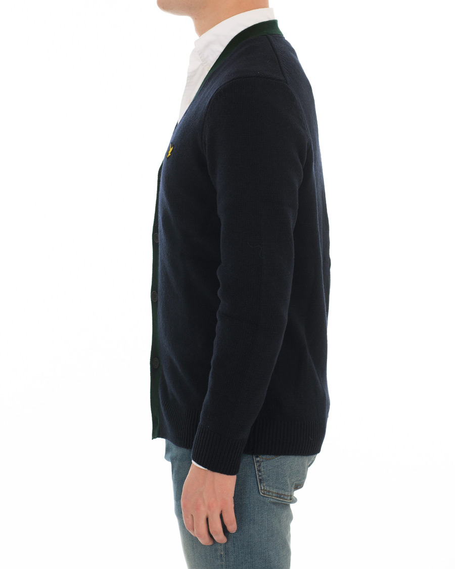 Hombres | Jerséis y prendas de punto | Lyle & Scott | Contrast Placket Cardigan Dark Navy