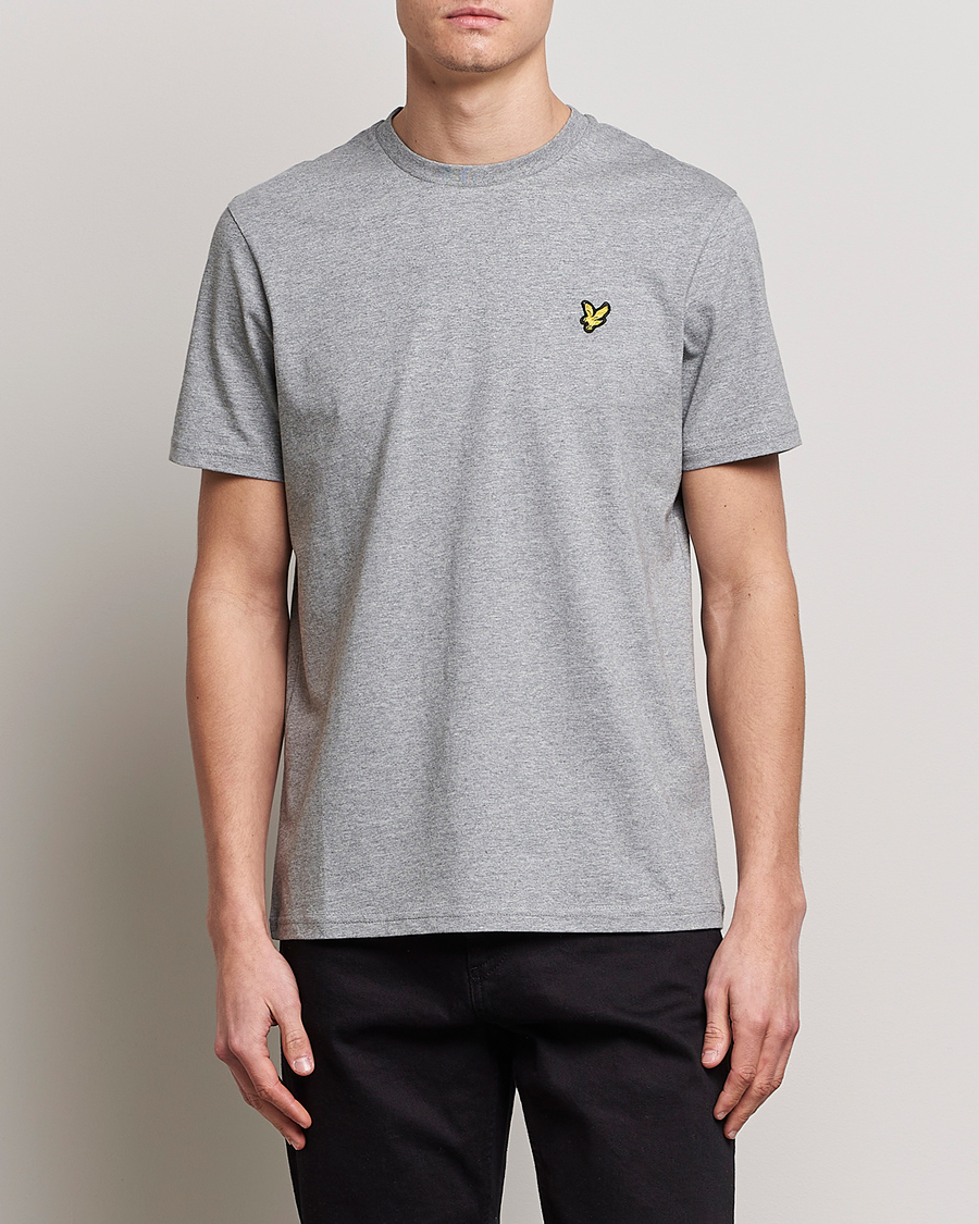 Hombres | Camisetas de manga corta | Lyle & Scott | Crew Neck Organic Cotton T-Shirt Mid Grey Marl