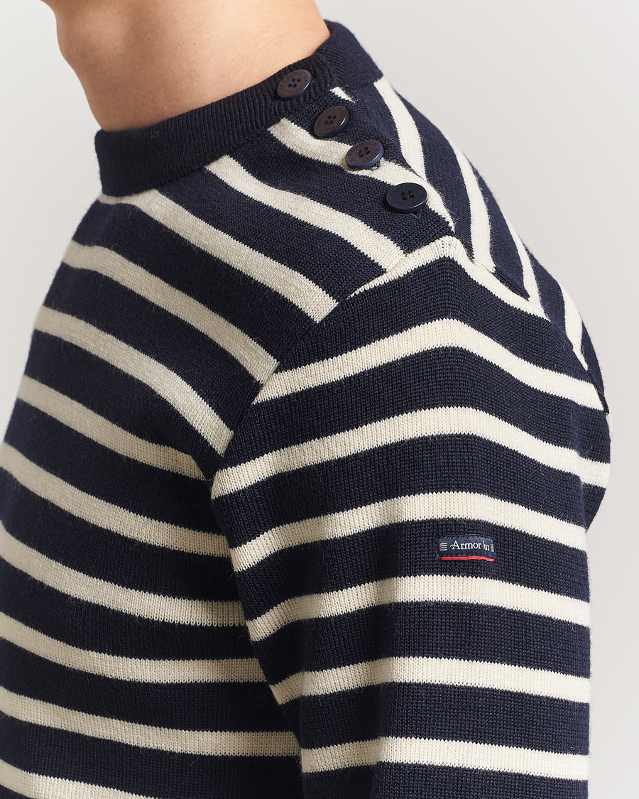 Hombres | Jerséis y prendas de punto | Armor-lux | Fouesnant Classic Sweater Rich Navy/Nature