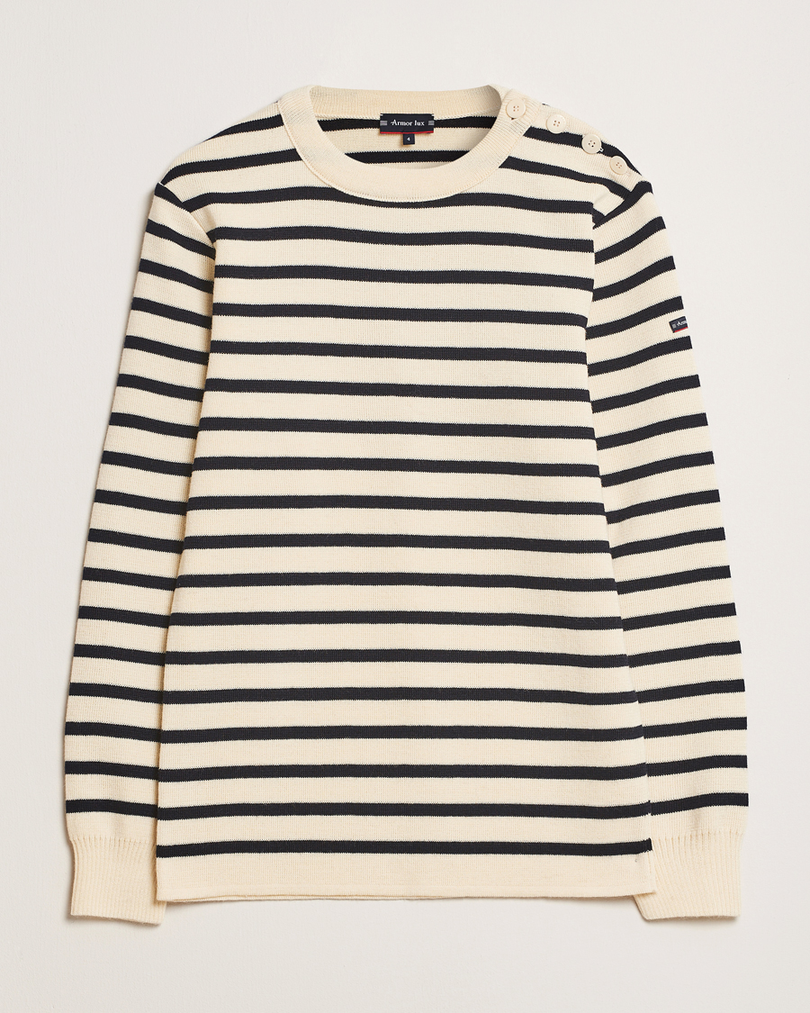 Hombres | Jerséis y prendas de punto | Armor-lux | Fouesnant Classic Sweater Nature/Rich Navy