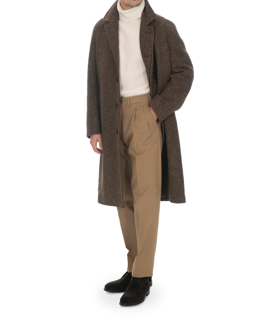 Hombres | Abrigos y chaquetas | Berg&Berg | Nisse Herringbone Raglan Coat Brown