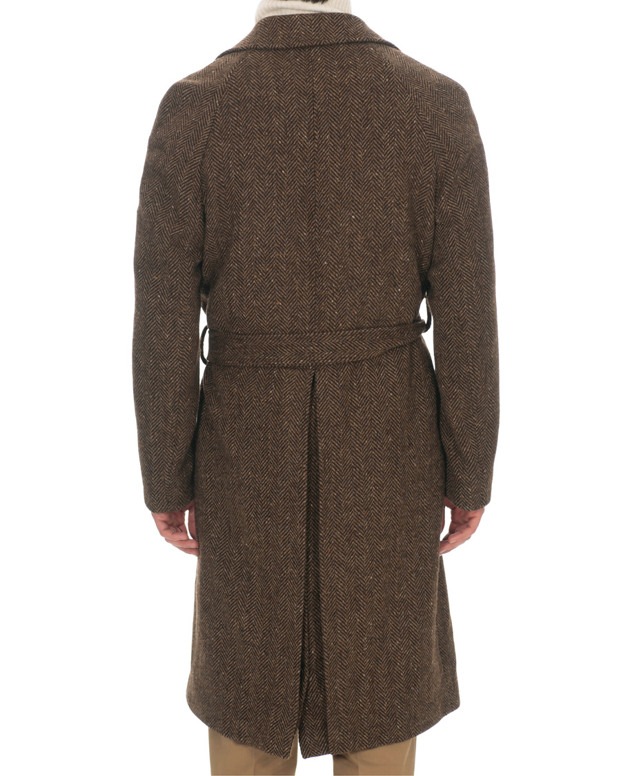 Hombres | Abrigos y chaquetas | Berg&Berg | Nisse Herringbone Raglan Coat Brown