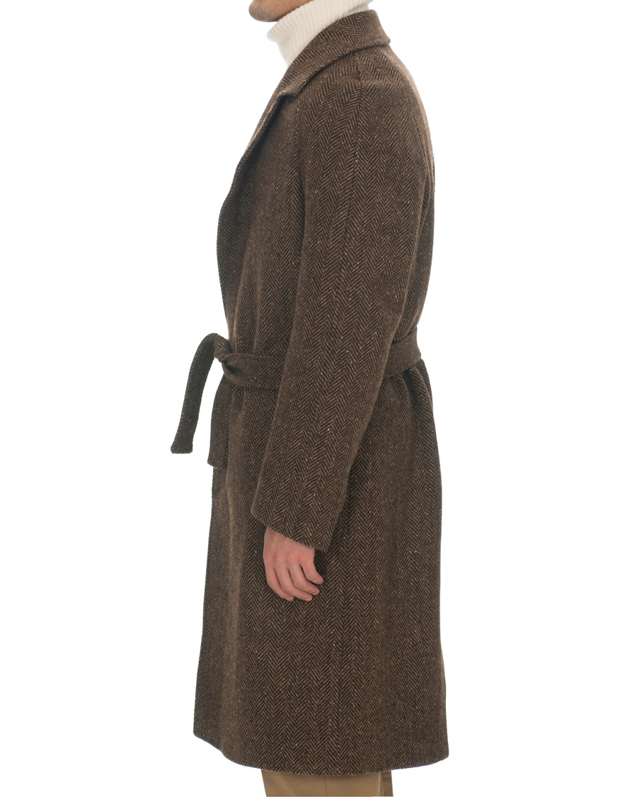 Hombres | Abrigos y chaquetas | Berg&Berg | Nisse Herringbone Raglan Coat Brown