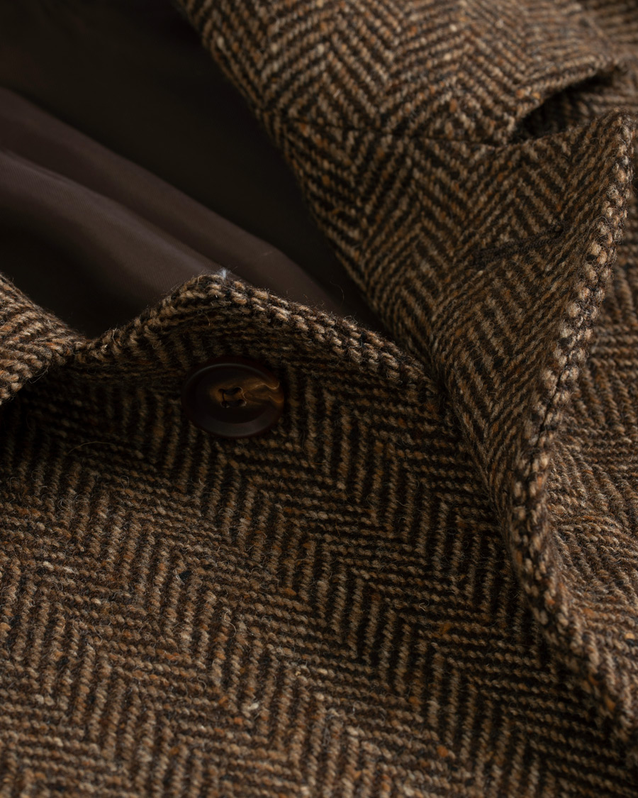 Hombres | Abrigos y chaquetas | Berg&Berg | Nisse Herringbone Raglan Coat Brown